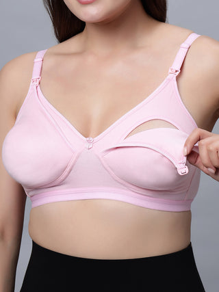 Full Coverage Non Padded Nursing Bra Peach Pink color (Pack of 2)