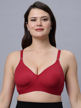 Full Coverage Non-Padded T-Shirt Bra Red  color  (Pack of 1)