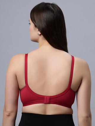 Full coverage Non Padded Bra Red Maroon color (Pack of 2)