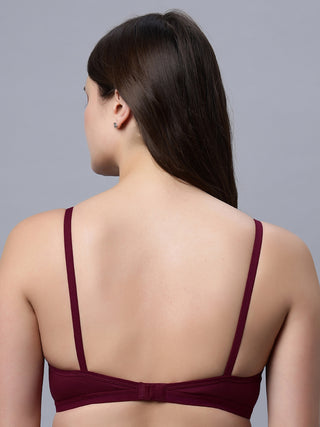 Half Coverage Non-Padded Wine Color Regular Bra (Pack of 1)