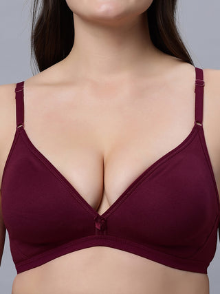 Half Coverage Non-Padded Wine Color Regular Bra (Pack of 1)