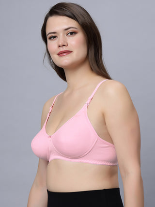 Non padded medium coverage Black and Pink Color Everyday Bra (Pack of 2)