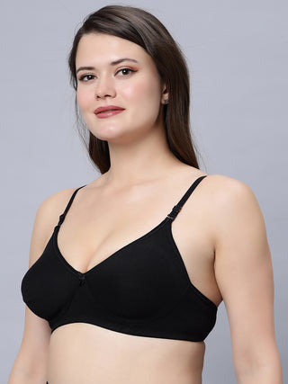 Non padded medium coverage Black and White Color Everyday Bra (Pack of 2)