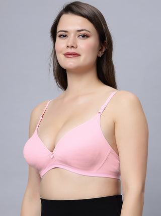 Half Coverage Non-Padded Pink Wine Color Regular Bra (Pack of 2)