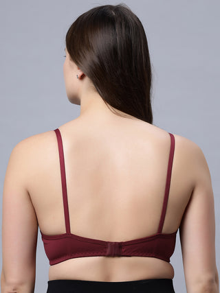 Medium coverage Non Padded Bra Maroon wine color (Pack of 2)