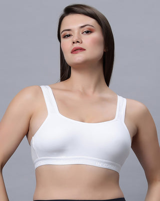 Non-Padded Full Coverage Sports Bra White Skin Color (Pack of 2)