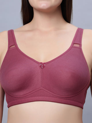 Full coverage non padded T-shirt  Grey and Onion Color Bra (Pack of 2)