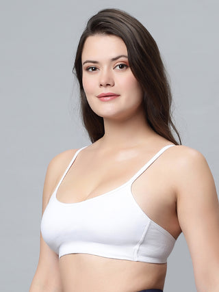 Non-Padded Full Coverage White and Onion Color Sports bra (Pack of 2)