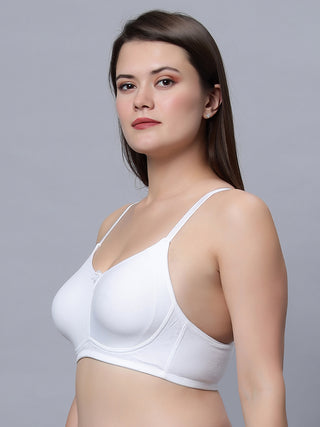 Medium coverage Non Padded Bra White Wine color (Pack of 2)