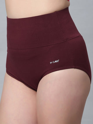 Shapers Belly Control Tummy Tucker Panty With Broad belt Elastic (Pack of 1) Maroon