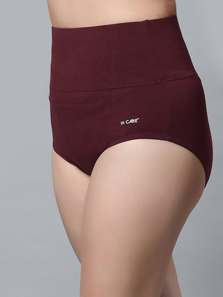 Shapers Belly Control Tummy Tucker Panty With Broad belt Elastic (Pack of 1) Maroon