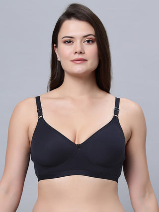 Full Coverage Non-Padded T-Shirt Bra Navy Blue color  (Pack of 1)