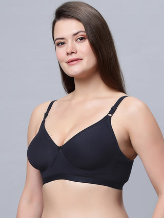 Full Coverage Non-Padded T-Shirt Bra Grey Navy Blue color (Pack of 2)