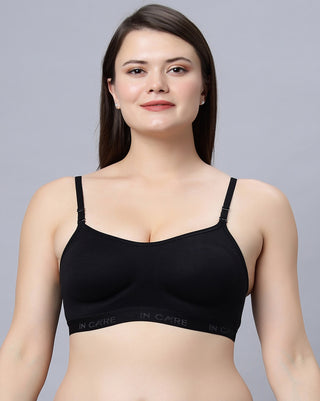 Non-Padded Full Coverage Sports Bra BlackSkin Color (Pack of 2)