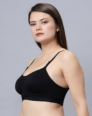 Non-Padded Full Coverage Sports Bra BlackWhite Color (Pack of 2)