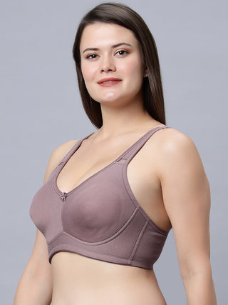 Non padded full coverage Skin and Mouse Color Bra (Pack of 2)