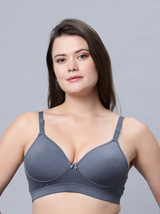 Medium Coverage Padded Bra Grey and Navy blue Color (pack of 2)