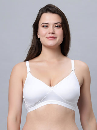 Full Coverage Non-Padded T-Shirt Bra Black White  color  (Pack of 2)