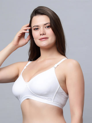 Full Coverage Non-Padded T-Shirt Bra Black White  color  (Pack of 2)