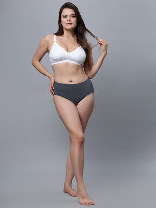 Full Coverage Non-Padded T-Shirt Bra White Grey color  (Pack of 2)