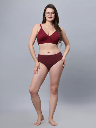 Full coverage Non Padded Bra Maroon Pink color (Pack of 2)