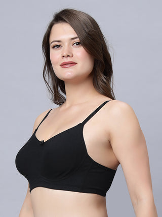 Full Coverage Non-Padded Bra Black and White color Bra (Pack of 2)