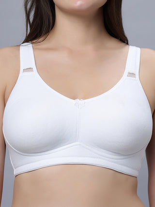 Full coverage non padded T-shirt  Black and White Color Bra (Pack of 2)