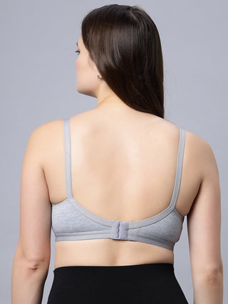 Full Coverage Non-Padded T-Shirt Bra Grey Navy Blue color (Pack of 2)