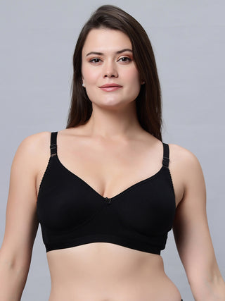 Full Coverage Non-Padded T-Shirt Bra black color  (Pack of 1)