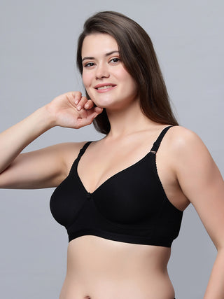 Full coverage Non Padded Bra White Black color (Pack of 2)