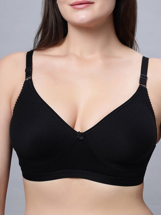 Full coverage Non Padded Bra N.blue Black color (Pack of 2)