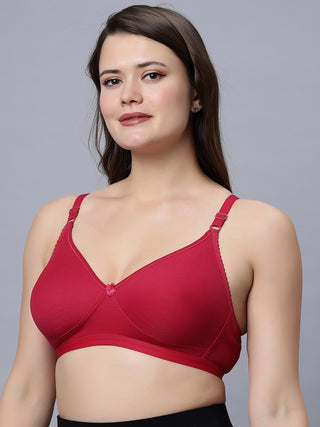 Full coverage Non Padded Bra Maroon Magenta color (Pack of 2)