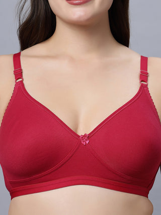 Full coverage Non Padded Bra Maroon Magenta color (Pack of 2)