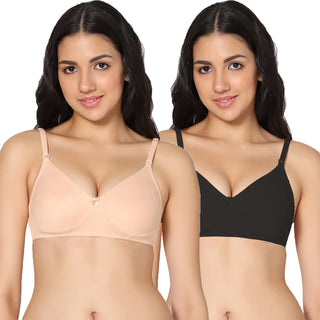 Ela Non-Padded Full Coverage T-Shirt Bra (Pack of 2) - Incare