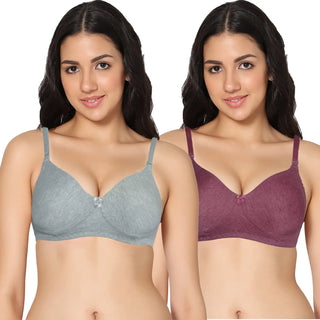 Ela Non-Padded Full Coverage T-Shirt Bra (Pack of 2) - Incare