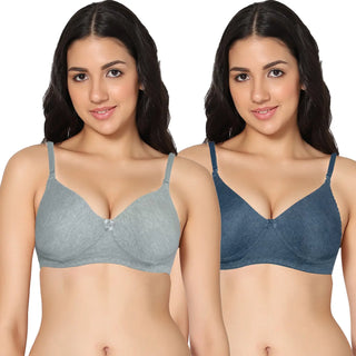 Ela Non-Padded Full Coverage T-Shirt Bra (Pack of 2) - Incare