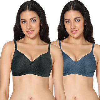 Ela Non-Padded Full Coverage T-Shirt Bra (Pack of 2) - Incare