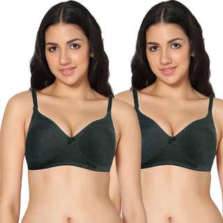 Ela Non-Padded Full Coverage T-Shirt Bra (Pack of 2) - Incare