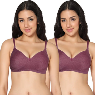 Ela Non-Padded Full Coverage T-Shirt Bra (Pack of 2) - Incare