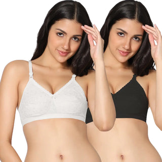 Heena Non-Padded Full Coverage Bra (Pack of 2) - Incare