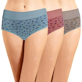 ICB-002  Broad Elastic  Printed  Belly Control Panties (Pack of 3) - Incare