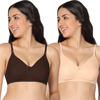 Navya Lightly Padded Full-Coverage T-Shirt bra (Pack of 2) - Incare