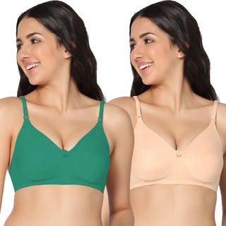 Navya Lightly Padded Full-Coverage T-Shirt bra (Pack of 2) - Incare