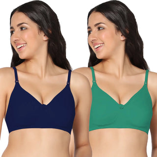 Navya Lightly Padded Full-Coverage T-Shirt bra (Pack of 2) - Incare