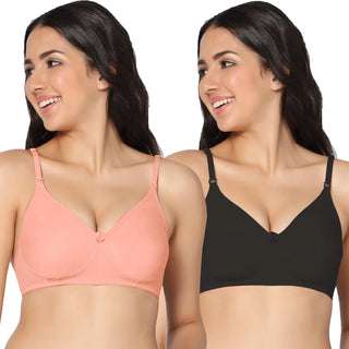 Navya Lightly Padded Full-Coverage T-Shirt bra (Pack of 2) - Incare