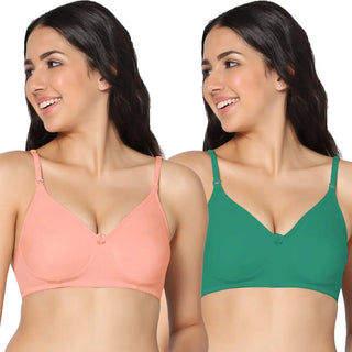 Navya Lightly Padded Full-Coverage T-Shirt bra (Pack of 2) - Incare