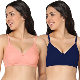 Navya Lightly Padded Full-Coverage T-Shirt bra (Pack of 2) - Incare