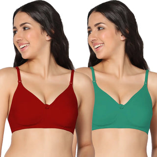 Navya Lightly Padded Full-Coverage T-Shirt bra (Pack of 2) - Incare