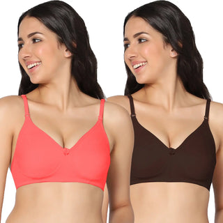 Navya Lightly Padded Full-Coverage T-Shirt bra (Pack of 2) - Incare