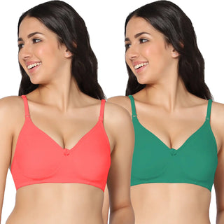 Navya Lightly Padded Full-Coverage T-Shirt bra (Pack of 2) - Incare